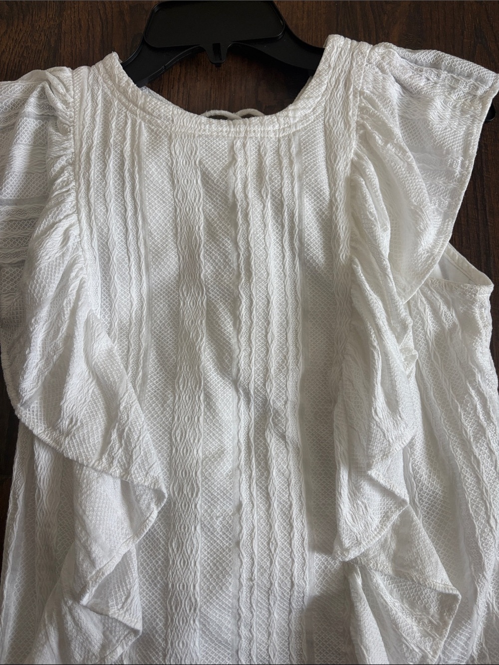 Anthropologie Women’s White Ruffle Sleeve Top - Picture 5 of 5
